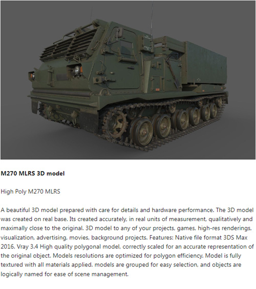 M270 MLRS 3D Model