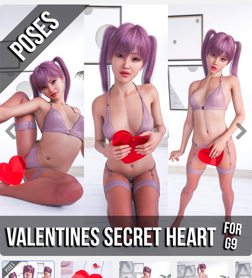 Valentines Secret Heart Prop and Poses for G9