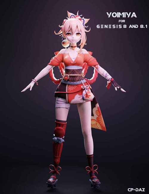 Yoimiya For Genesis 8 and 8.1 Female