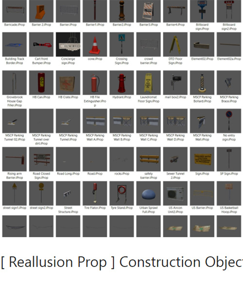[ Reallusion Prop ] Construction Objects, Streets, Signs