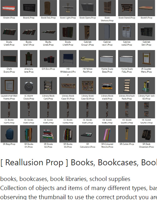 [ Reallusion Prop ] Books, Bookcases, Book Libraries