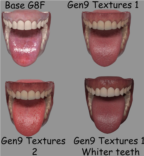 Genesis 9 Mouth's Textures For Genesis 8