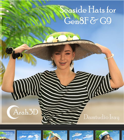 Arah3D Seaside Hats for G8F and G9