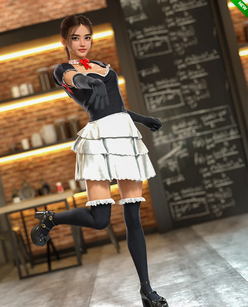 dForce Elegant Maid Uniform for Genesis 9