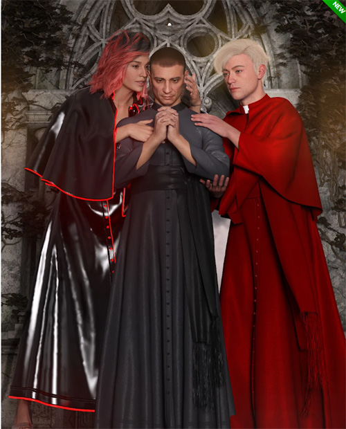 dForce Gothic Cardinal Robe for Genesis 9