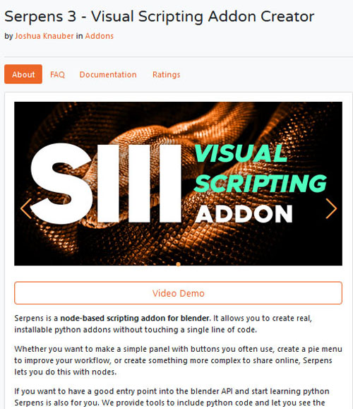 Serpens 3 - Visual Scripting Addon Creator for Blender 4.x v3.3.3