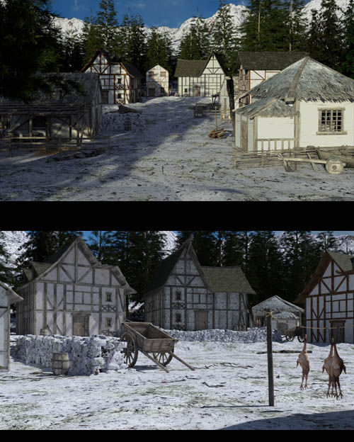 Winter Hamlet for DAZ Studio