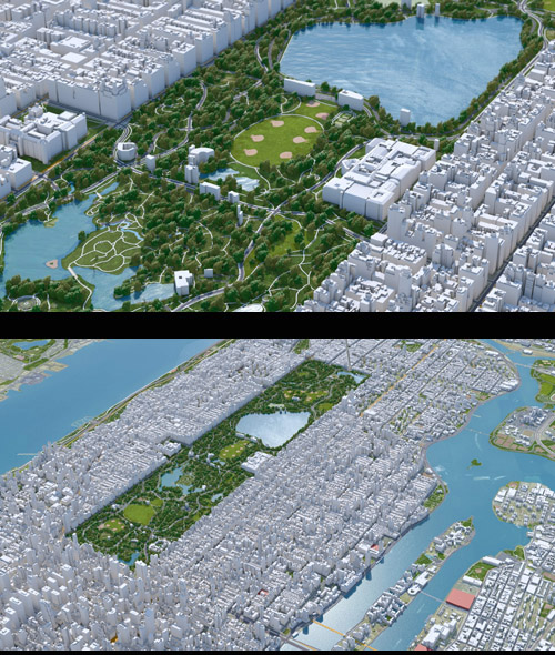 Central Park, Manhattan, New York 7km 3D Model