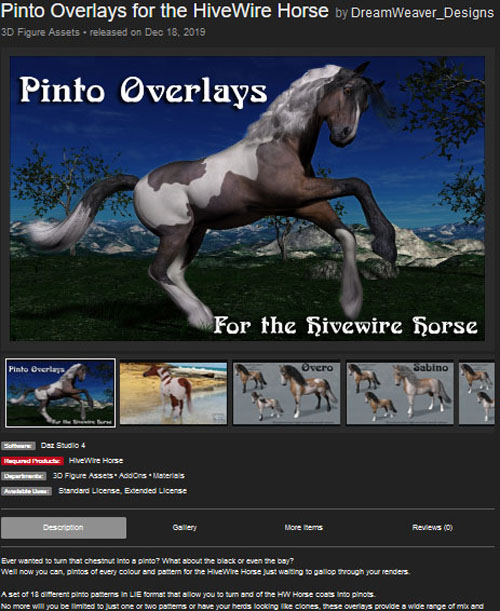 Pinto Overlays for the HiveWire Horse