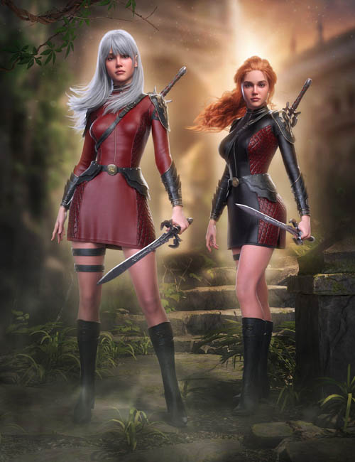 dForce Demon Huntress Outfit for Genesis 9, 8.1 and 8 Female