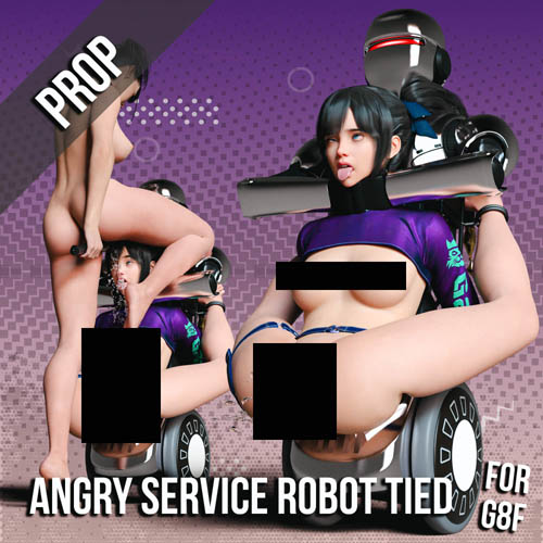 Angry Service Robot Sexy Poses and Prop Bundle
