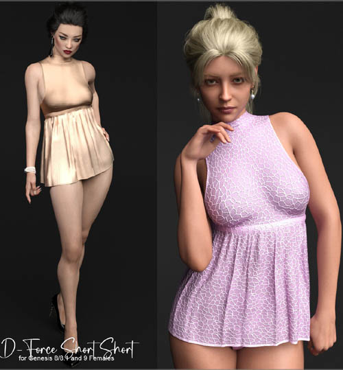D-Force Short Short Dress for Genesis 8 and 9 Females