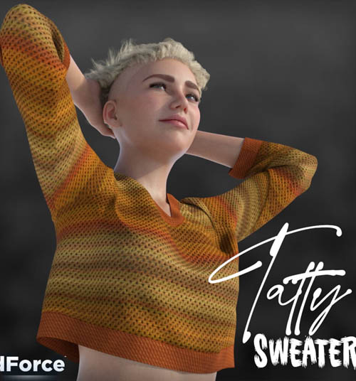 dForce Tatty Sweater for Genesis 8 and 8.1 Females