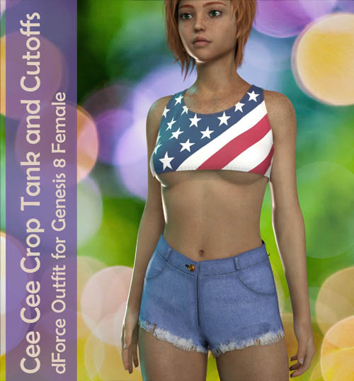 Cee Cee Basics 01 - dForce Cropped Tank and Cutoffs for G8