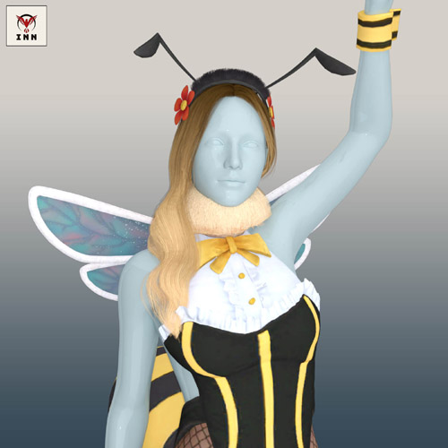 FF7 - Honey Bee Girl Outfit for Genesis 8 Female