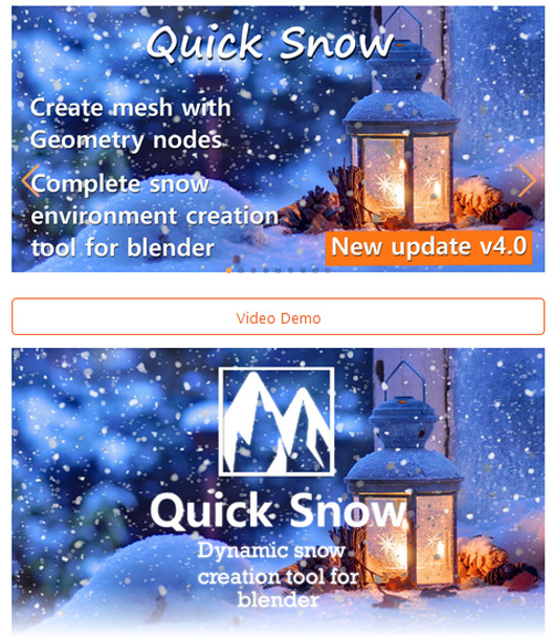 QUICK SNOW version 4.0 UPDATE - BLENDER