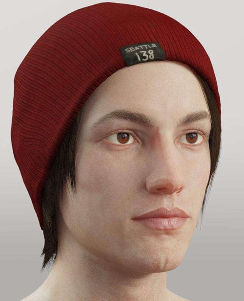 Delsin Beanie and Hair For Genesis 8 Male