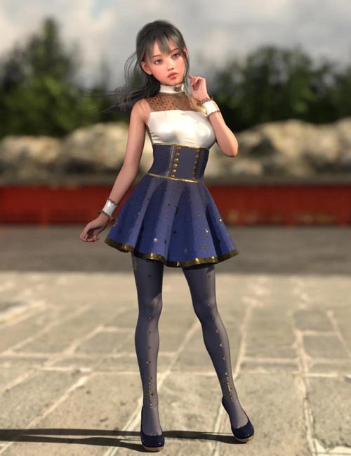 ZK Lina Flared Dress Outfit Textures
