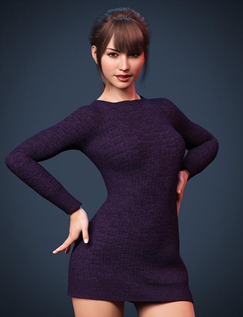 dForce Simple Fall Sweater for Genesis 8 and 8.1 Female