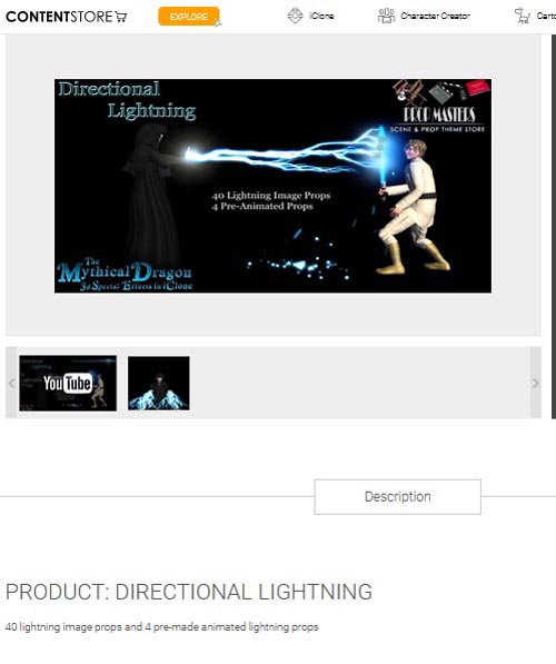 IClone Props Lightning and Lightsabers Combo