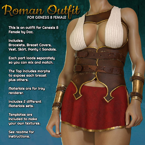 Exnem dForce Roman Outfit for Genesis 8 Female