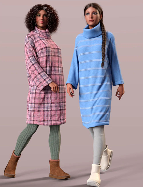 dForce Cozy Winter Outfit for Genesis 9, 8, and 8.1