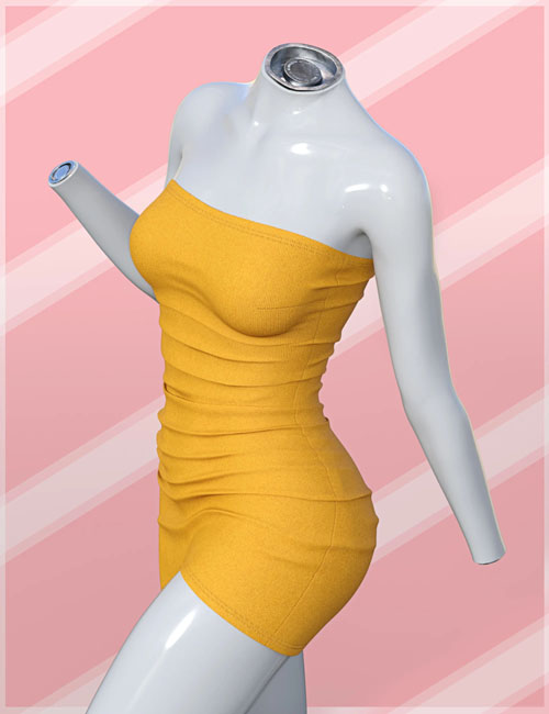 dForce SU Strapless Dress for Genesis 9, 8.1, and 8 Female