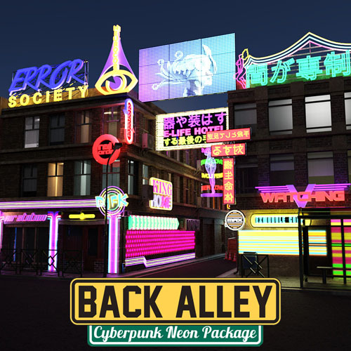 BackAlley Cyberpunk Neon Package for DS Iray