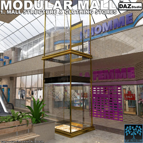 Modular Mall 1: Base for Daz