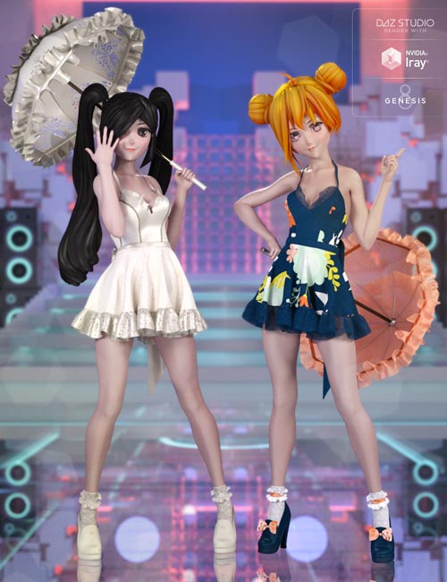 dForce Sweet Anime Outfit Textures