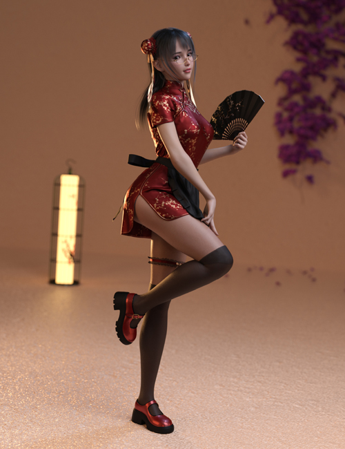 dForce MKTG ZhongHua Dress Outfit for Genesis 9, 8.1 and 8 Female