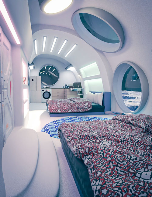 Sci-Fi Lunar Bedroom