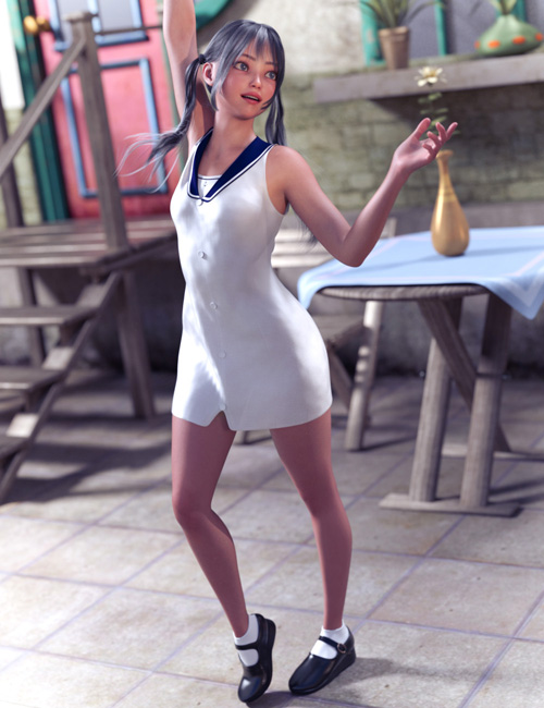dForce Sailor One-Piece Outfit for Genesis 9