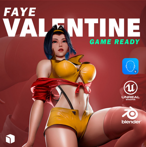  Faye Valentine - Game Ready - 3D Blender Model / UE5