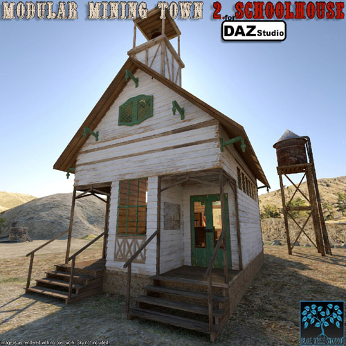 Modular Mining Town: 2. Schoolhouse for Daz Studio