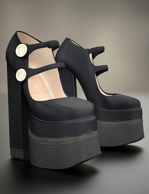 Avant-Garde Mary Jane High Heels for Genesis 9