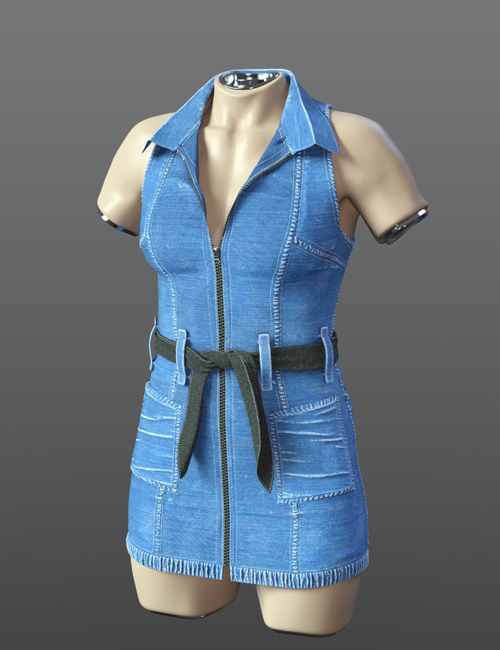 dForce SPR Denim Skirt for Genesis 9