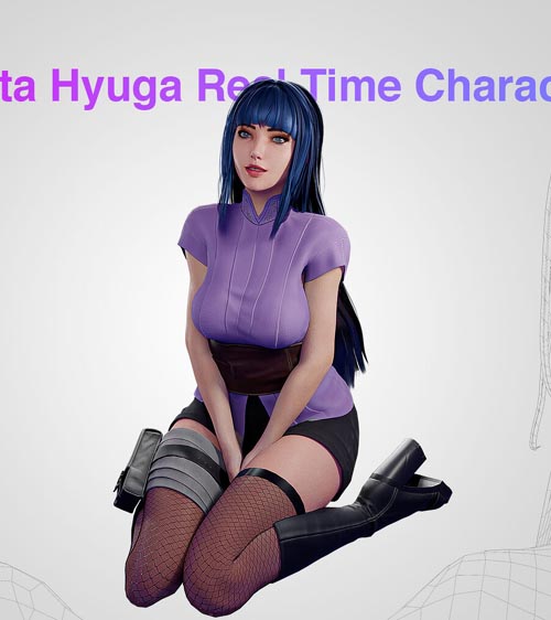 Hinata Hyuga - Game Ready 3D model - UE4