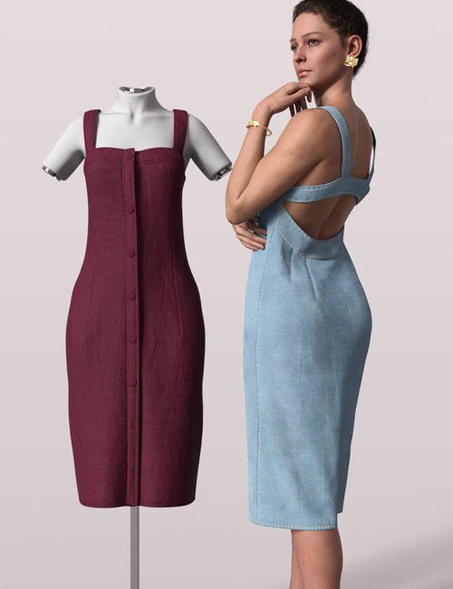 dForce Elegant Jumper Dress for Genesis 9, 8, and 8.1