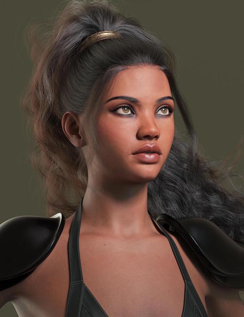 dForce Strand-Based Turbulent Warrior Style Ponytail Hair for Genesis 9