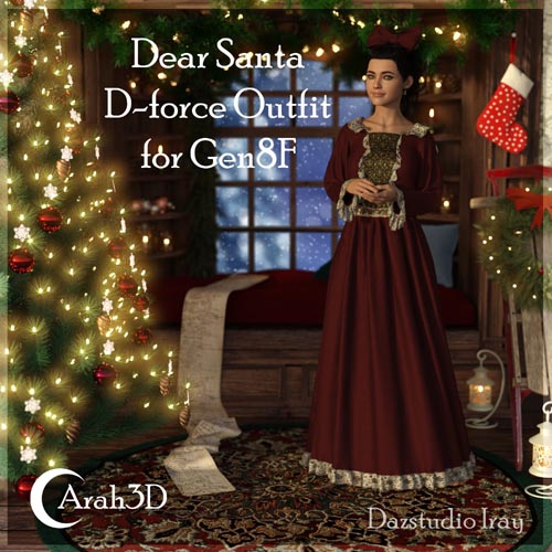 Arah3D Dear Santa D-force Outfit for G8F