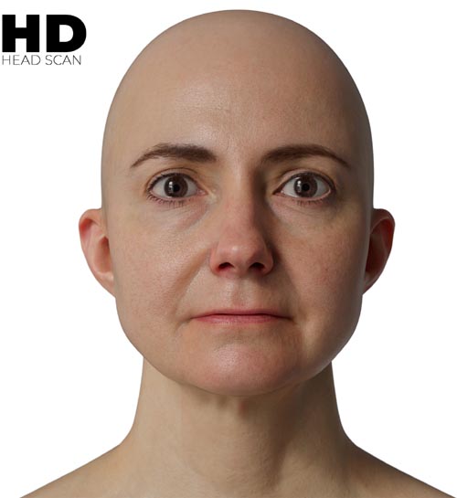 HD Female 3D Head Model 33