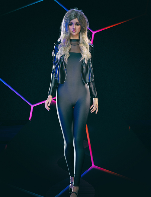 dForce Long Sleeve Jumpsuit and Cropped Jacket Set for Genesis 9