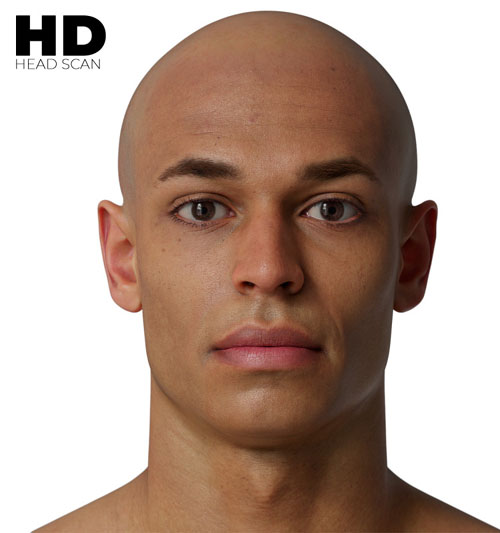 HD Male 3D Head Model 23