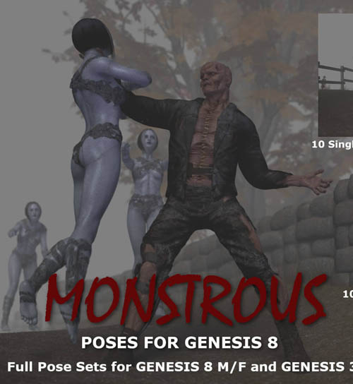 Monstrous Poses for Genesis 8 Male & Female