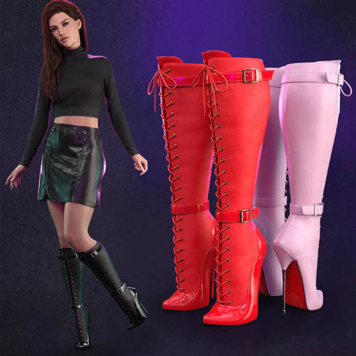 Lace-up Stiletto Ballet Boots