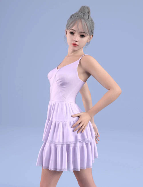 dForce HnC24 Shirring Mini Dress for Genesis 9