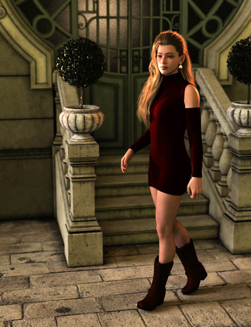 dForce AQ Boots and Fashion Outfit for Genesis 9