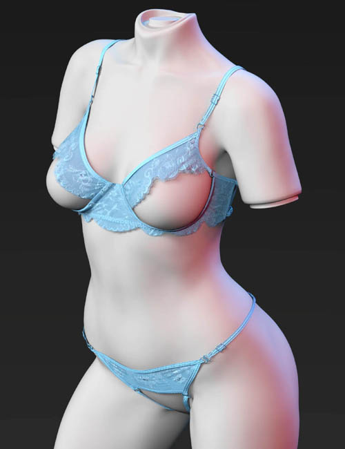 X-Fashion Eyelash Lace Lingerie for Genesis 9