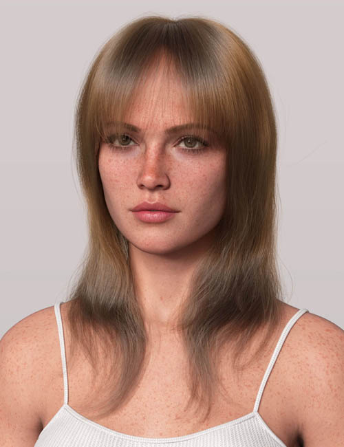 dForce Strand-Based Late Summer Bangs Style Hair for Genesis 9